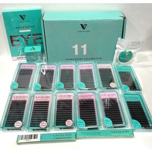 VAVALASH Eyelash Extension Lot 10 Lash Trays 5D 6D YY Tweezers Tape Eye Pads